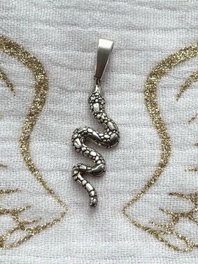 Sterling Silver Snake Pendant Necklace Charm